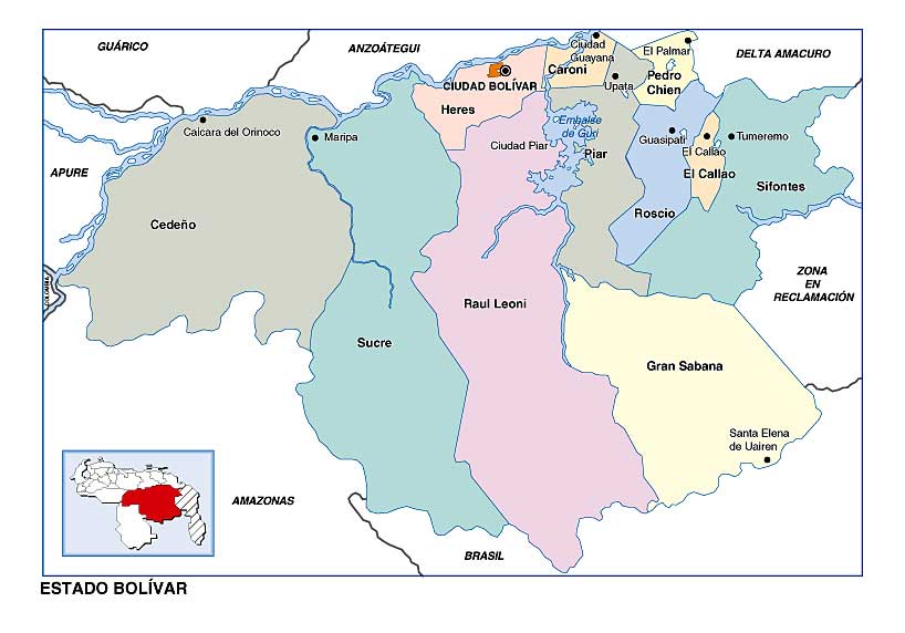 Mapa Politico Edo Bolivar