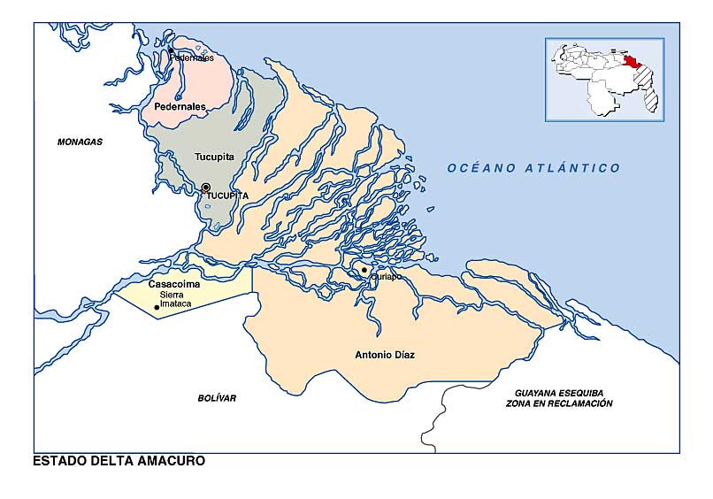 Mapa Politico Edo Delta Amacuro