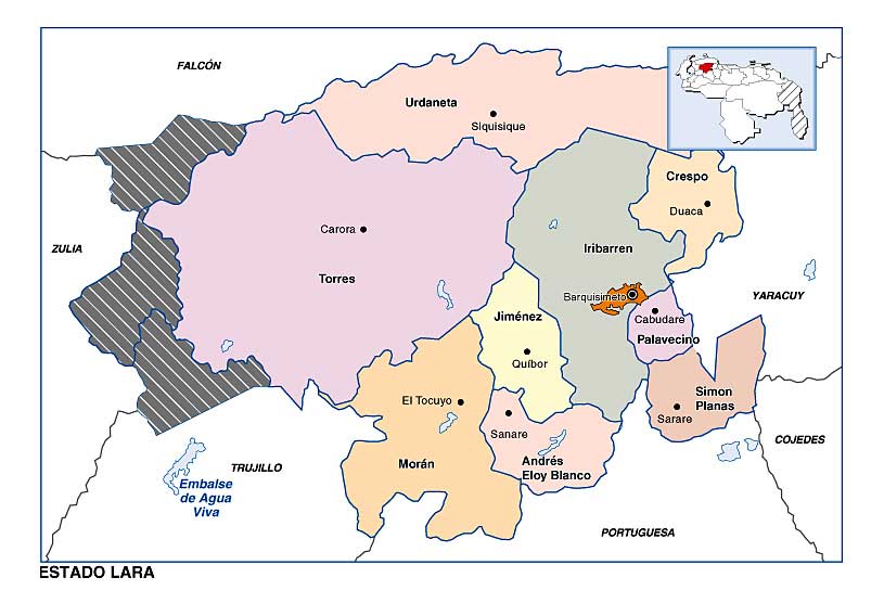 Mapa Politico Edo Lara