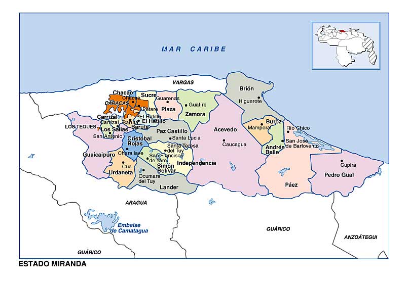 Mapa Politico Edo Miranda