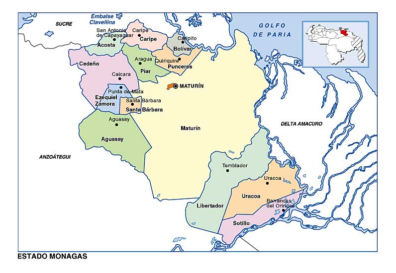Mapa Politico Edo Monagas