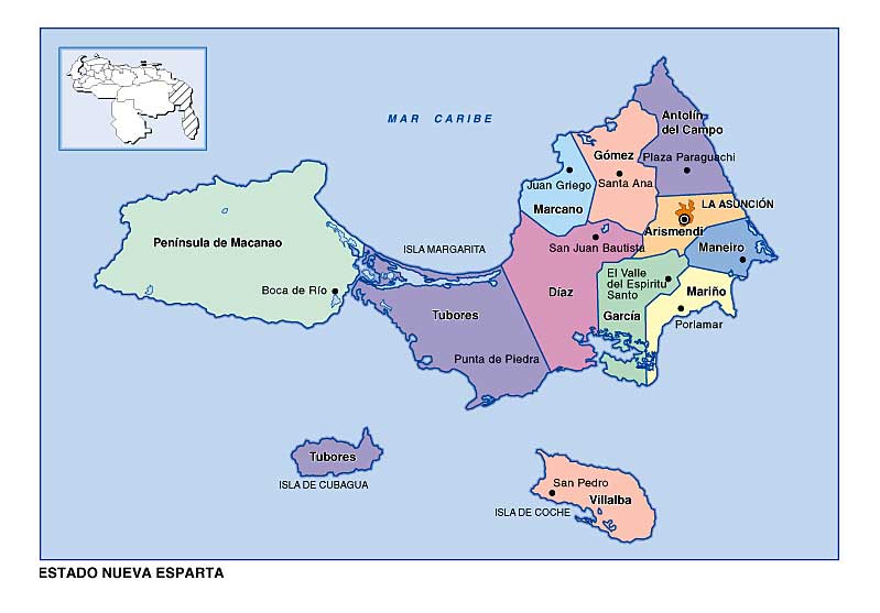 Mapa Politico Edo Nueva Esparta
