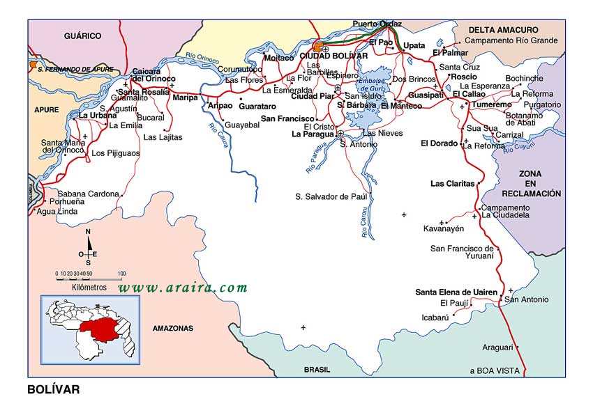 Mapa Vial Edo Bolivar