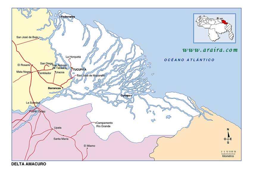 Mapa Vial Edo Delta Amacuro