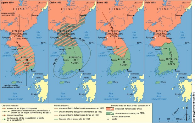 mapa guerra de corea